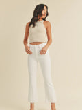 Just Black Denim Cropped Flare White