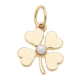Pearl Shamrock Charm in Shiny Gold