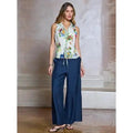 Current Air Floral Printed Halter-Neck Sleeveless Blouse