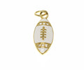 18k Gold White Cz Football Charm