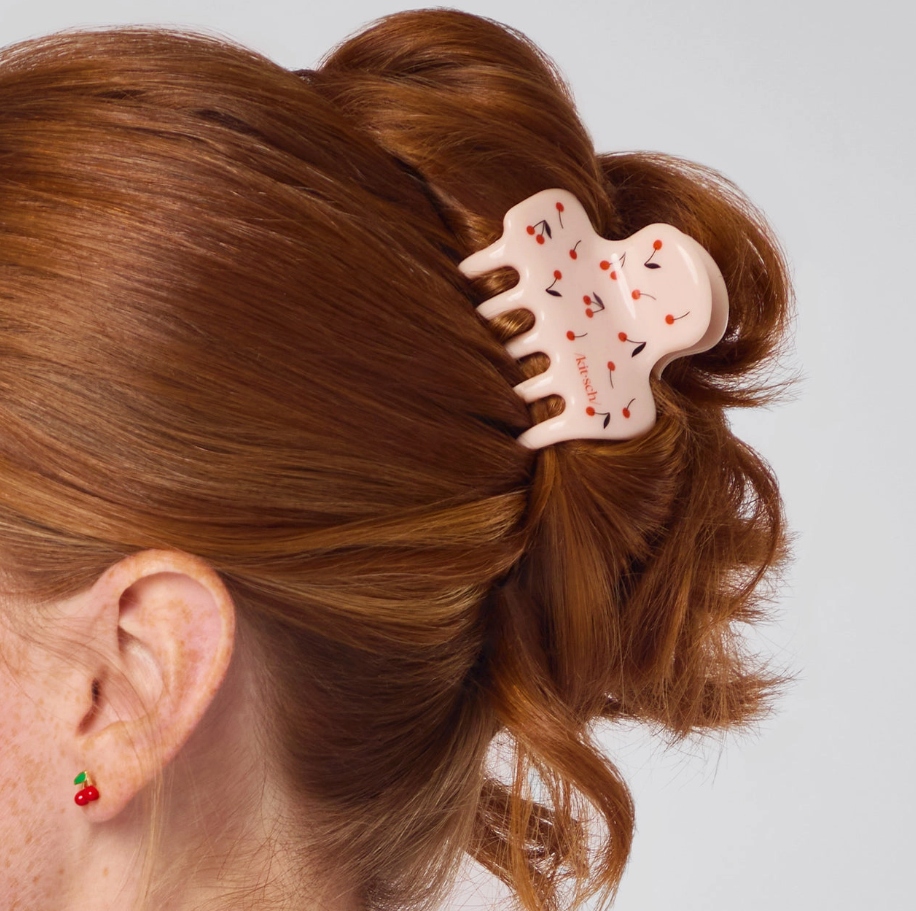 Kitsch - Recycled Plastic Medium Cloud Clip - Cherry Print