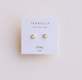 JaxKelly White Opal Simple Stud Earring