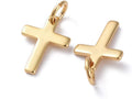 Real Gold Plated Cross Charms Brass
