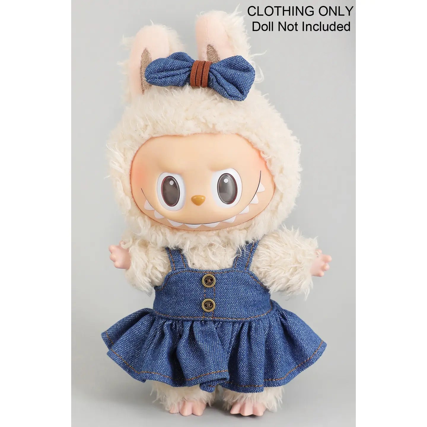 Denim Dress with Matching Bow Labubu Outfit Only