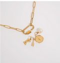 18K Gold Paperclip Carabiner Necklace