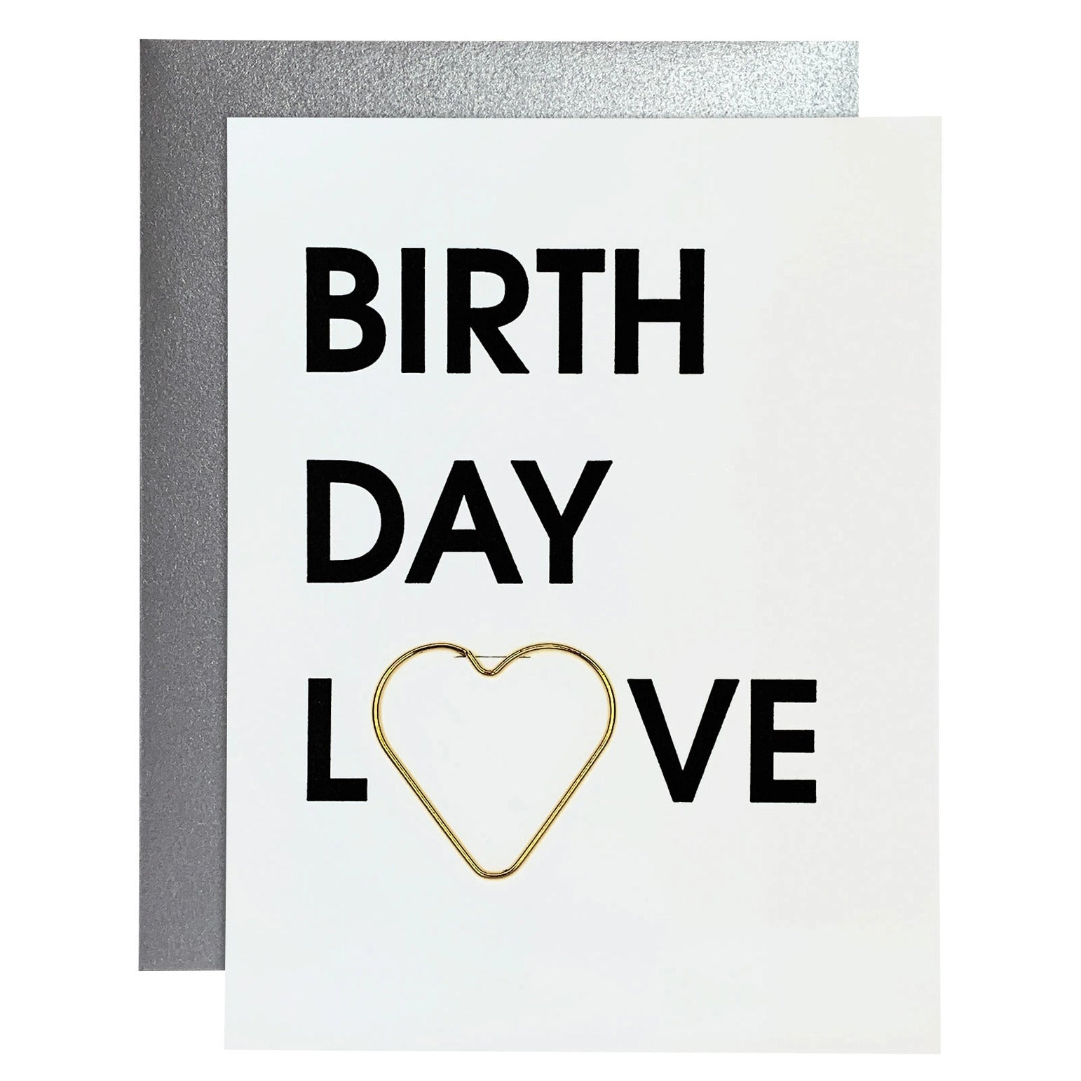 Chez Gagne "Birthday Love" Paper Clip Letterpress Card