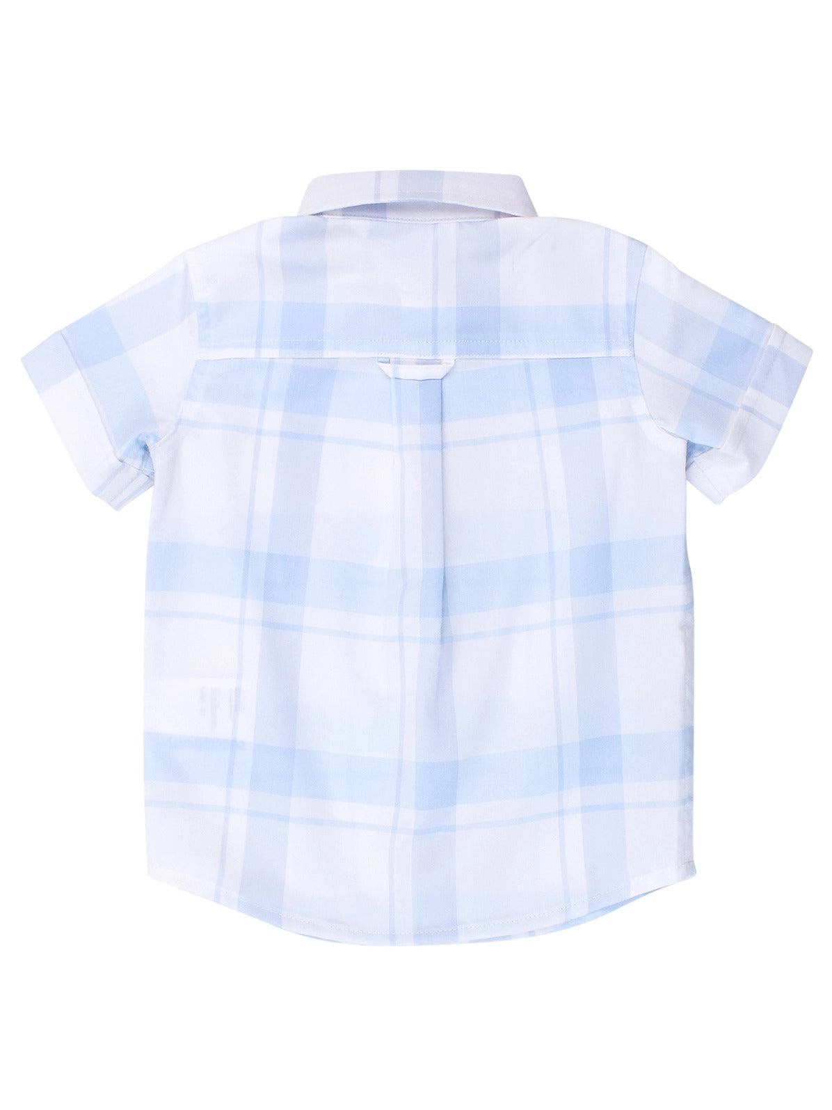 Ruggedbutts Boys Light Blue Windowpane Short Sleeve Shirt