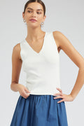 Current Air Sleeveless V Neck Sweater Top