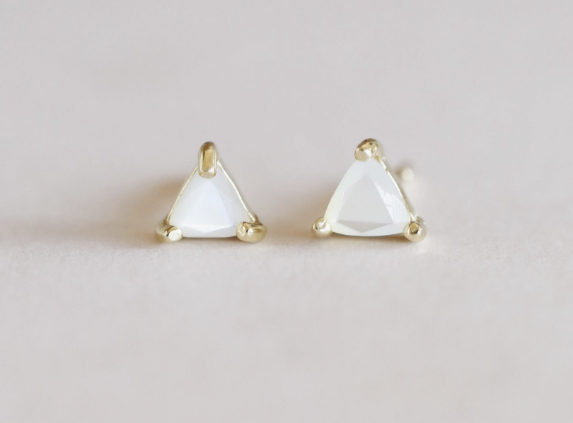 JaxKelly Mini Energy Gem - Mother of Pearl Earrings