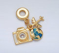 Camera Globe Airplane Travel Drop Pendant