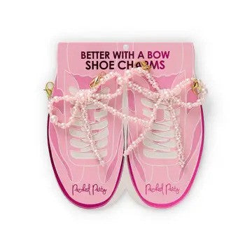 Better with A Bow Shoe Charm Set - Pink