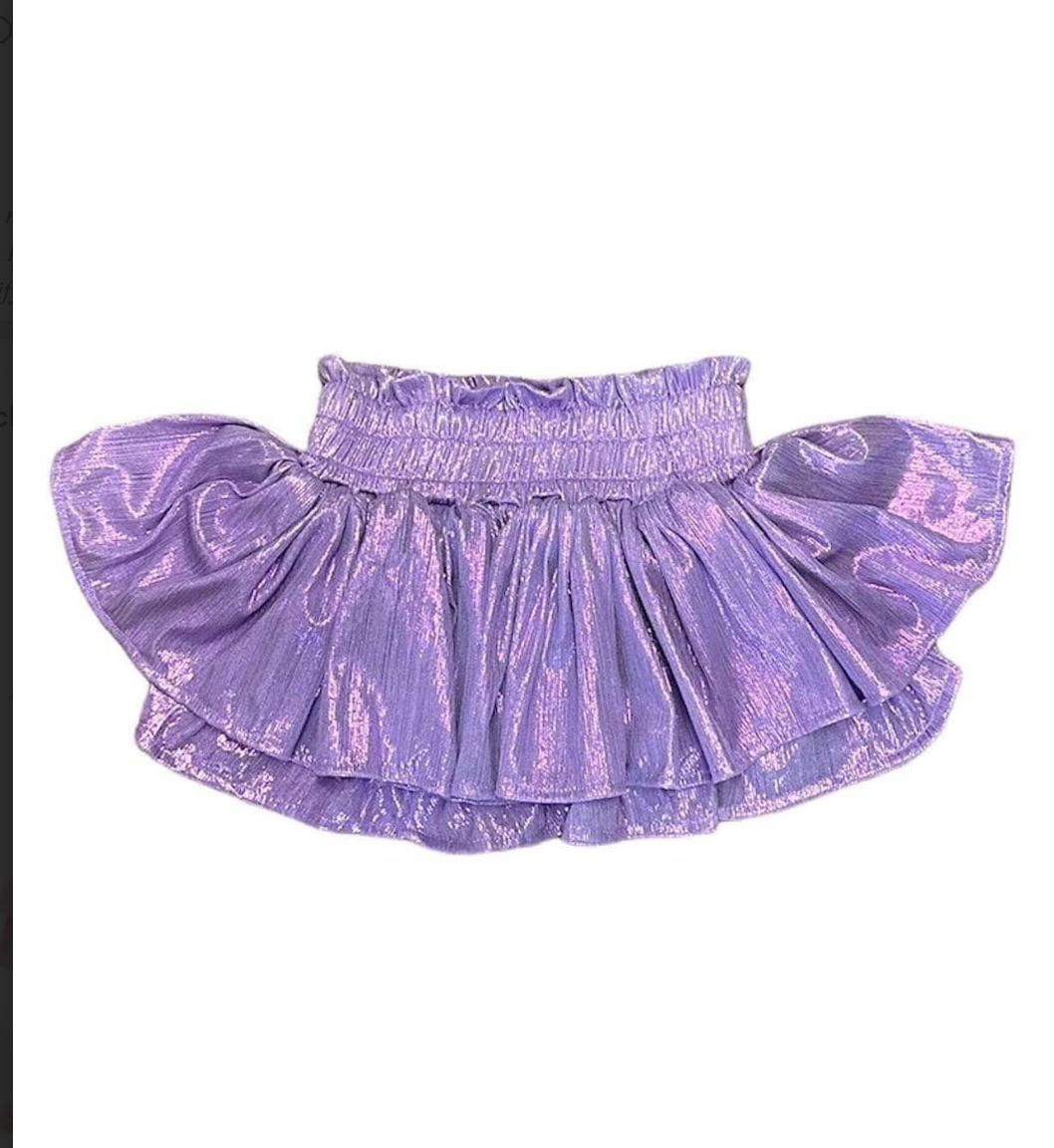 Lola & The Boys Lavender Metallic Skort