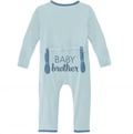 KicKee Pants Spring Sky Baby Brother Applique Coverall