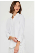 Current Air 3/4 Sleeve Button Down Shirt White