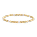 Splendid Iris 4mm Bead & Pearl Stretch Bracelet