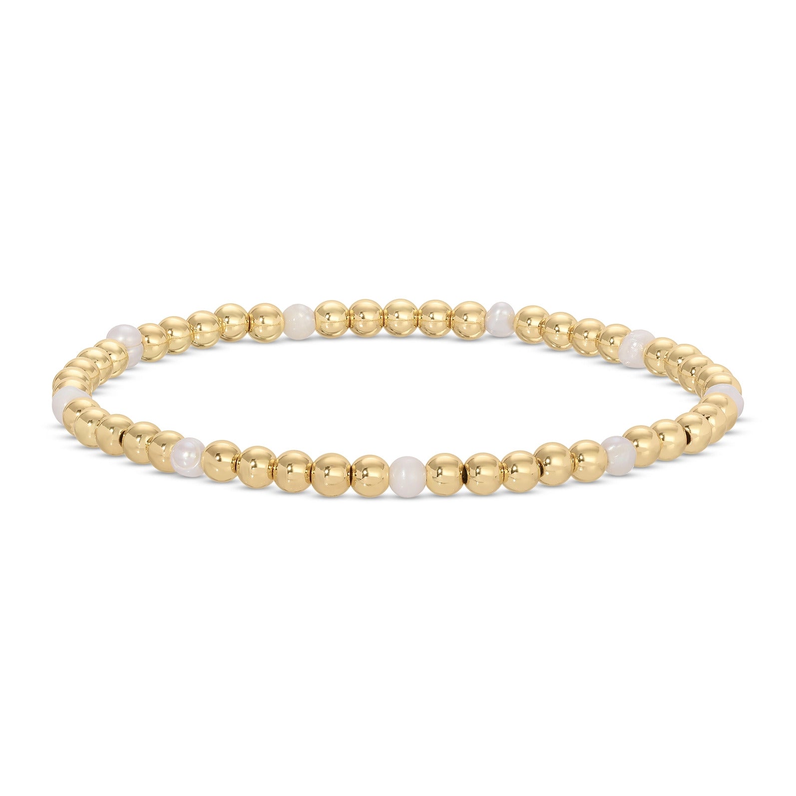 Splendid Iris 4mm Bead & Pearl Stretch Bracelet