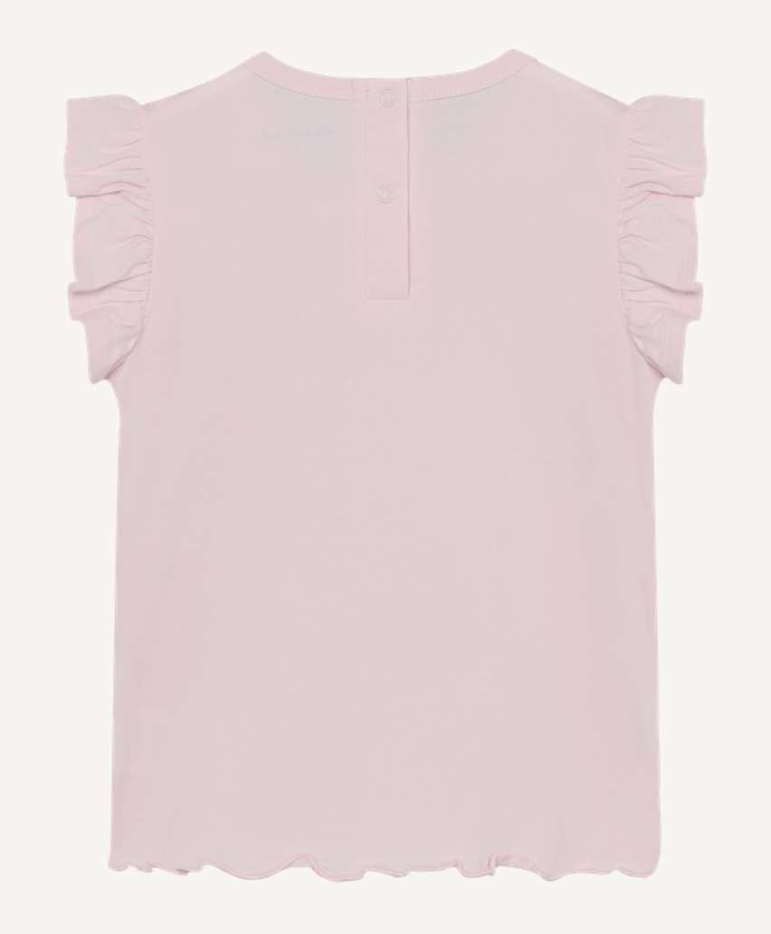 Minymo Light Pink Ruffle Sleeve Shirt