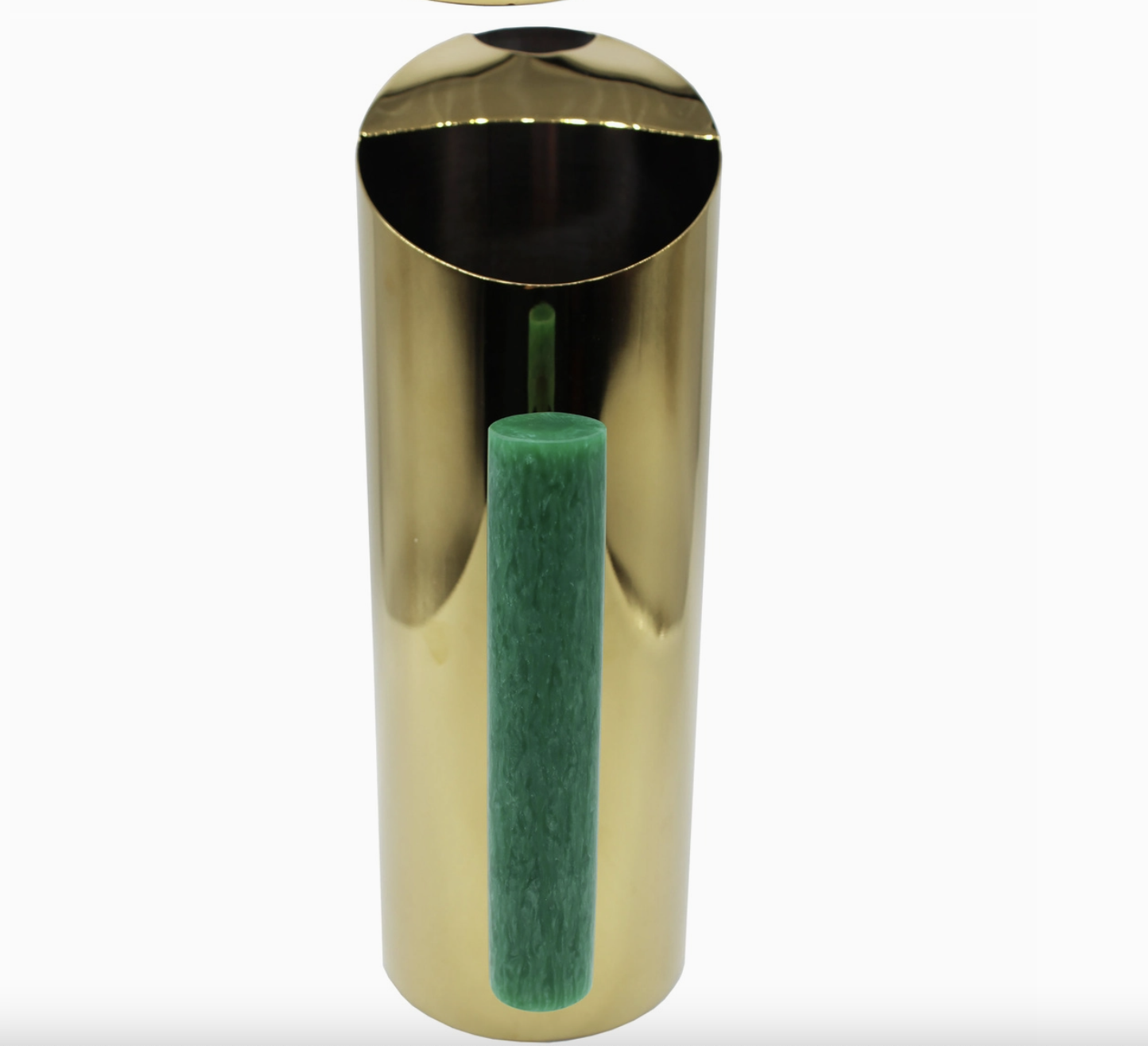 Godinger Gold Pitcher with Green Resin Details
