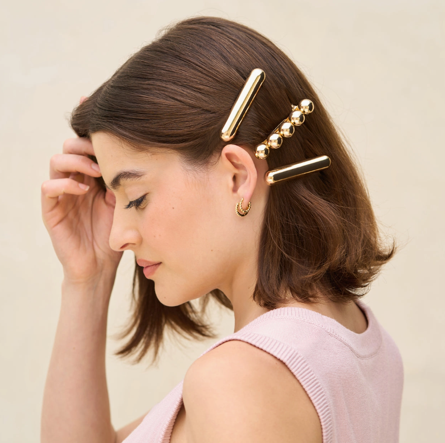 Kitsch - Gold Metal Barrettes