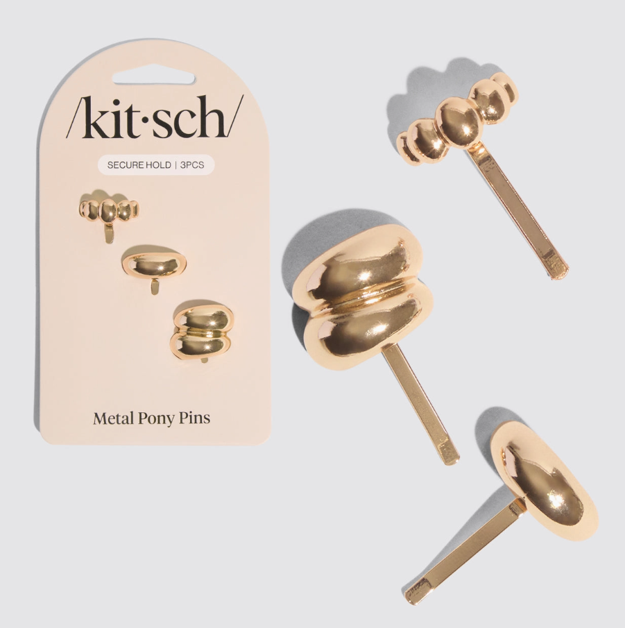 Kitsch - Gold Metal Pony Pins 3 Pc Set