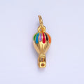 24K Gold Filled Multicolor Enamel Hot Air Balloon