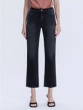 Flying Monkey Mid Rise Black Ankle Straight Jeans