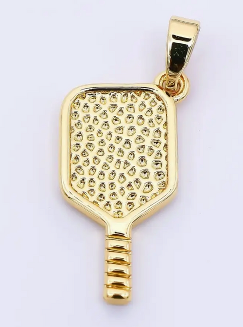 24K Gold Filled 21mm Pickleball Paddle Racket Sport Charm