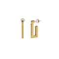 Brenda Grands Waterproof Gold Rectanglular Hoops