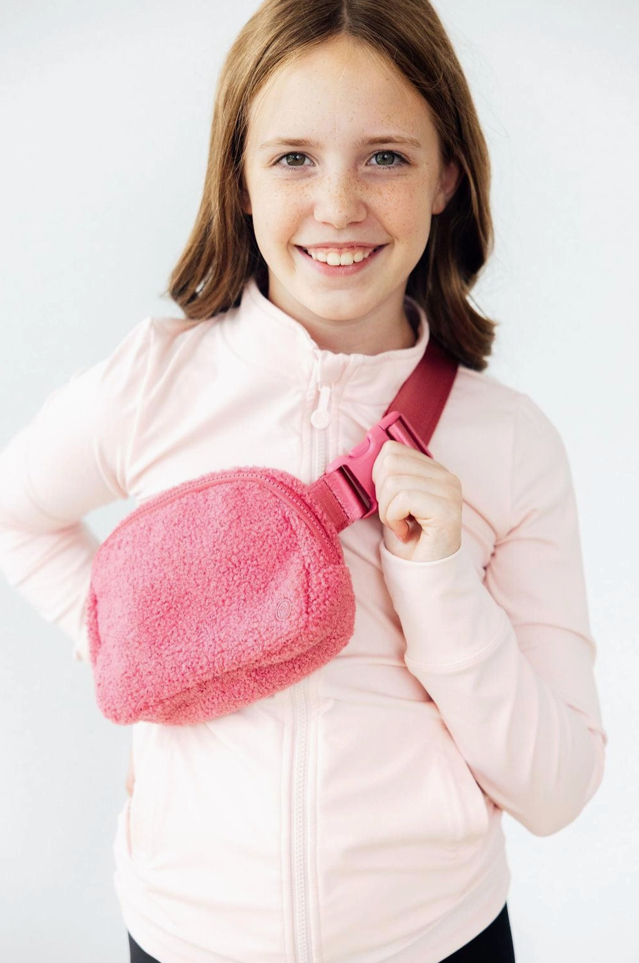 Mila & Rose Pink Fleece Belt Bag