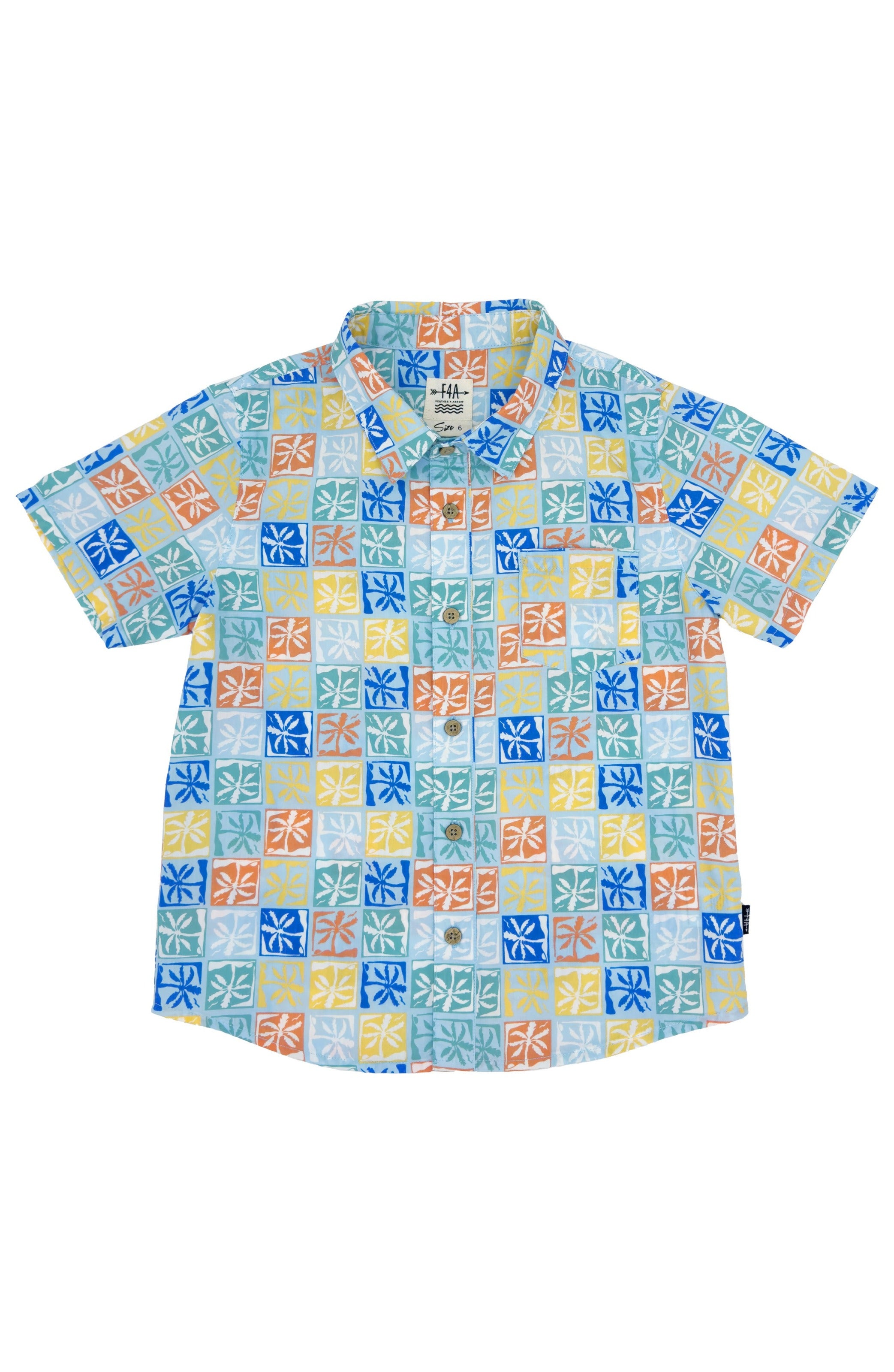 Feaher 4 Arrow Palm Check Button Down Shirt