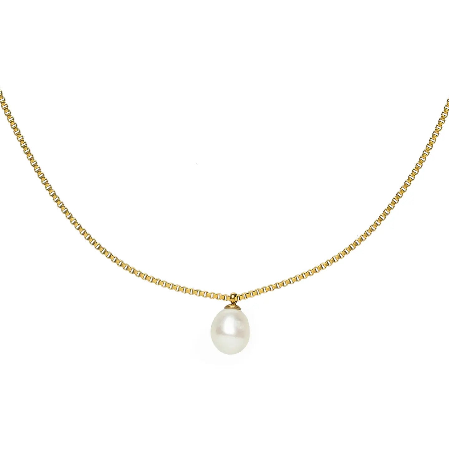 Brenda Grands Gold Pearl Pendant Necklace