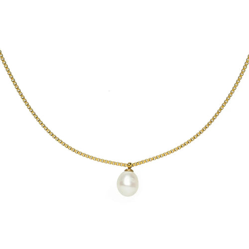 Brenda Grands Gold Pearl Pendant Necklace