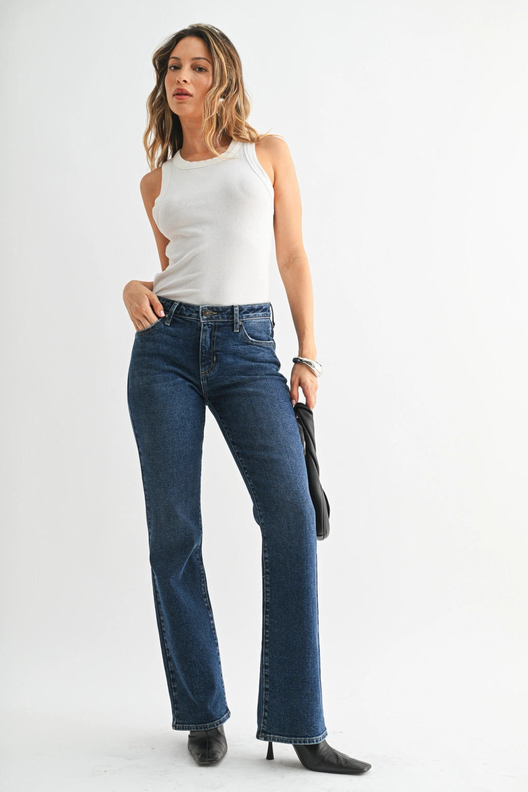 Just Black Denim Low Rise Vintage Slim Bootcut