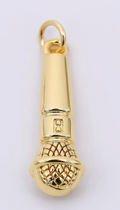 24K Gold Filled 24mm Karaoke Sing-A-Long Microphone Charm