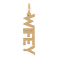 "Wifey" Block Letter Charm in Shiny Gold