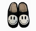Miss Sparkling Smiley Face Slippers in Black & White