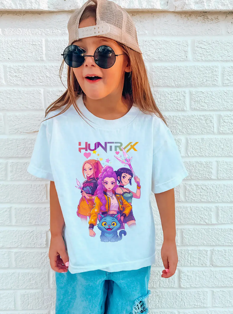 Kids Demon Hunters Graphic Tee in White