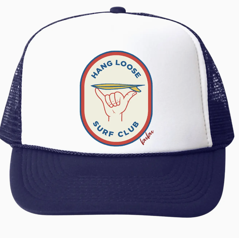 Bubu Navy Hang Loose Surf Club Trucker Hat