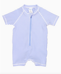 Ruggedbutts Periwinkle Blue Seersucker Short Sleeve Rash Guard