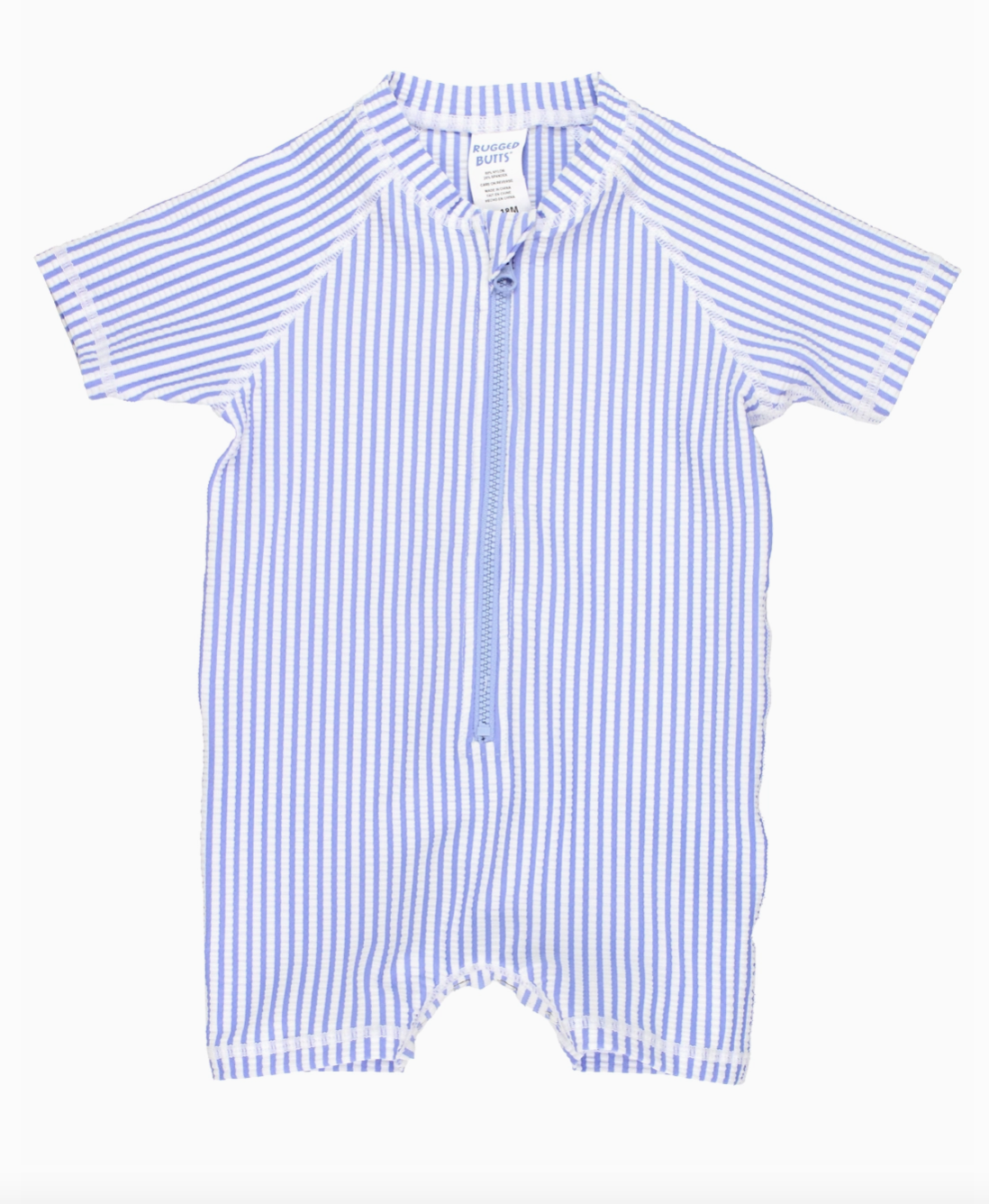 Ruggedbutts Periwinkle Blue Seersucker Short Sleeve Rash Guard