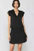 Current Air Black Zoey Pleated Skirt Mini Dress