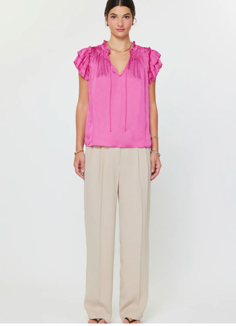 Current Air Ruffled Short Sleeve Blouse