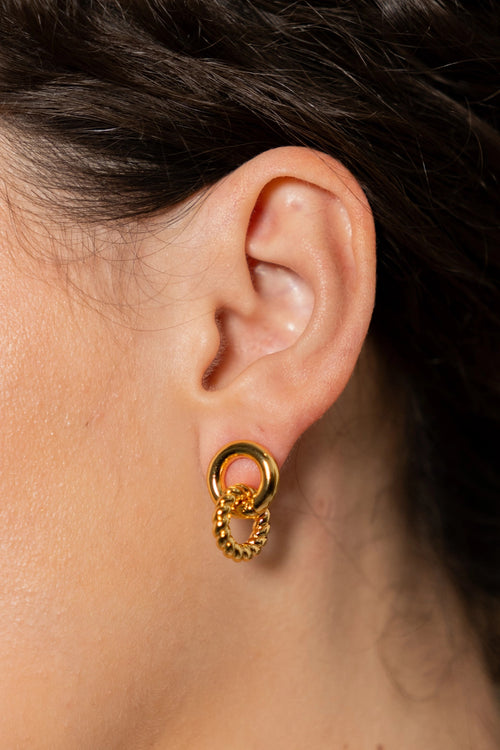 Brenda Grands 18K Gold Smooth and Twist Studs