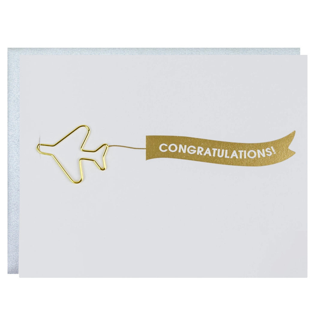 Congratulations Paper Clip Letterpress Greeting Card