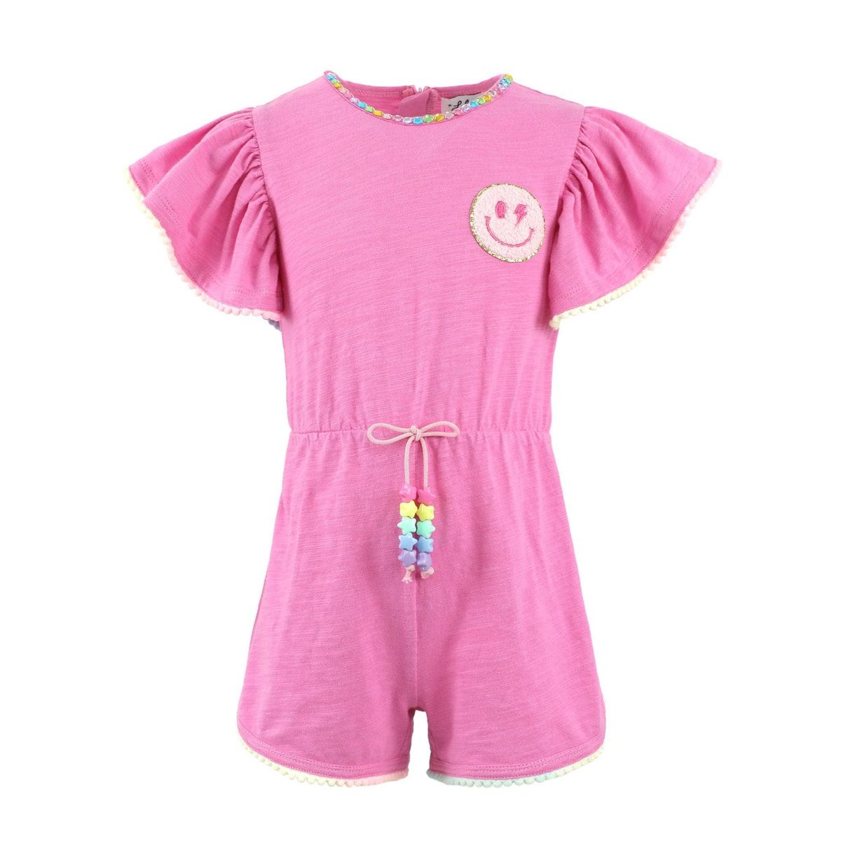 Lola & The Boys Pink Gems Emoji Romper