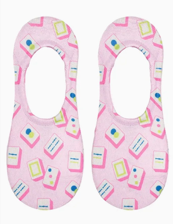 Living Royal - No-Show Liner Socks - Mahjong Tiles - Pink