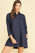 Pinch Eyelet Detailed Mini Dress
