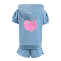 Lola & The Boys Velour Emoji Patch Short Set