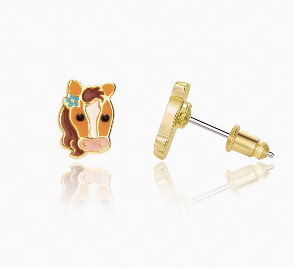 Girl Nation Pretty Pony Cutie Stud Earrings