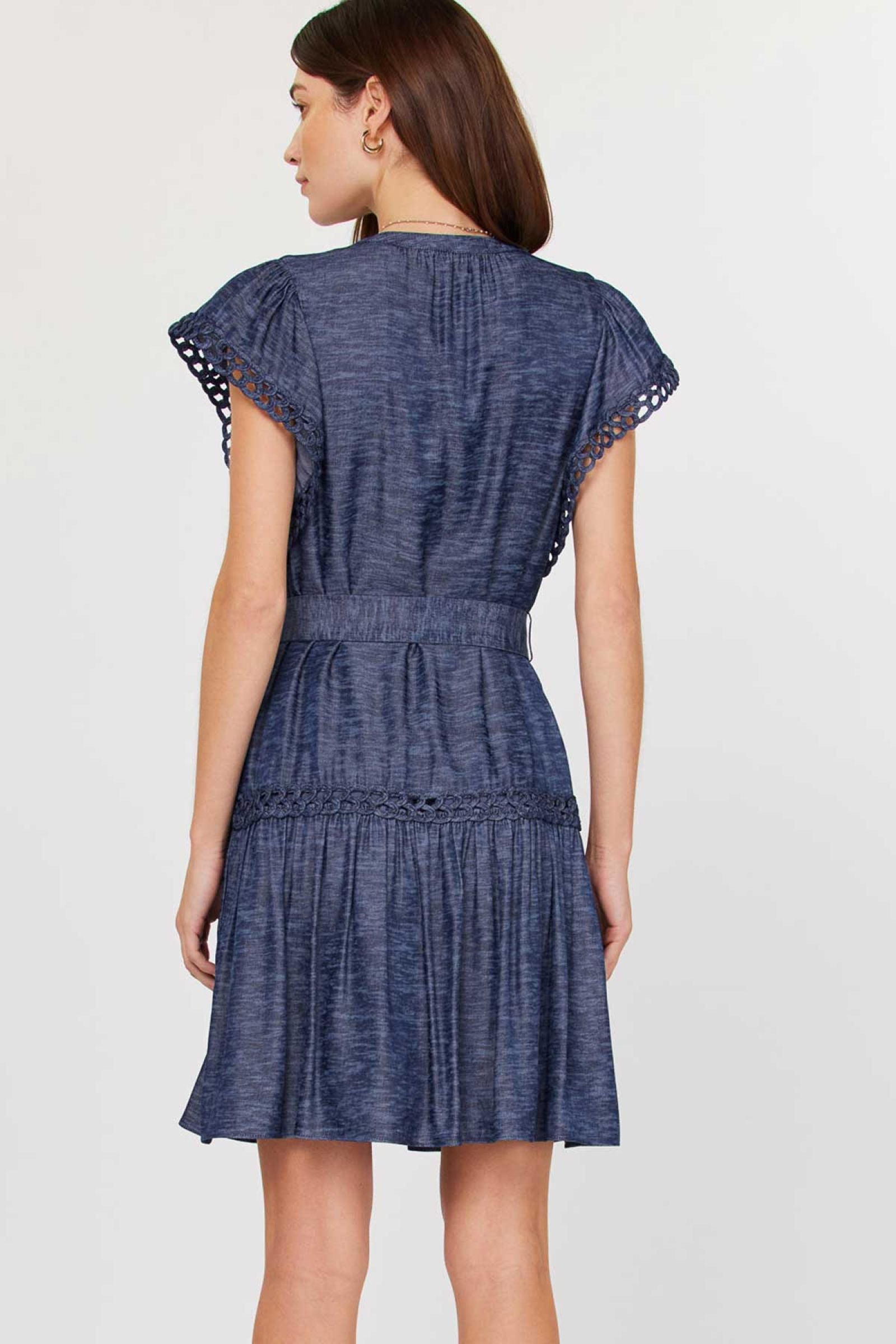 Current Air Mandarin Collar Mini Dress
